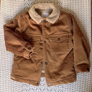 Zara Sherpa Lined Corduroy Jacket size 4-5
